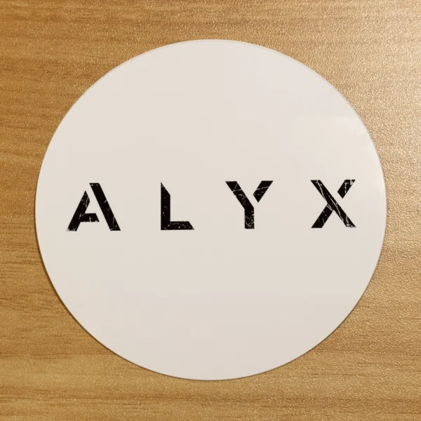 Autocollant rond blanc ALYX